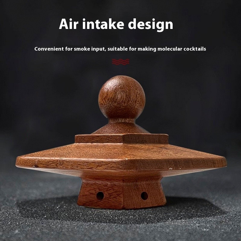 Wooden Cocktail Smoke Machine Hexagonal Saucer Bar Kitchen Smoke Tool Suit gallery