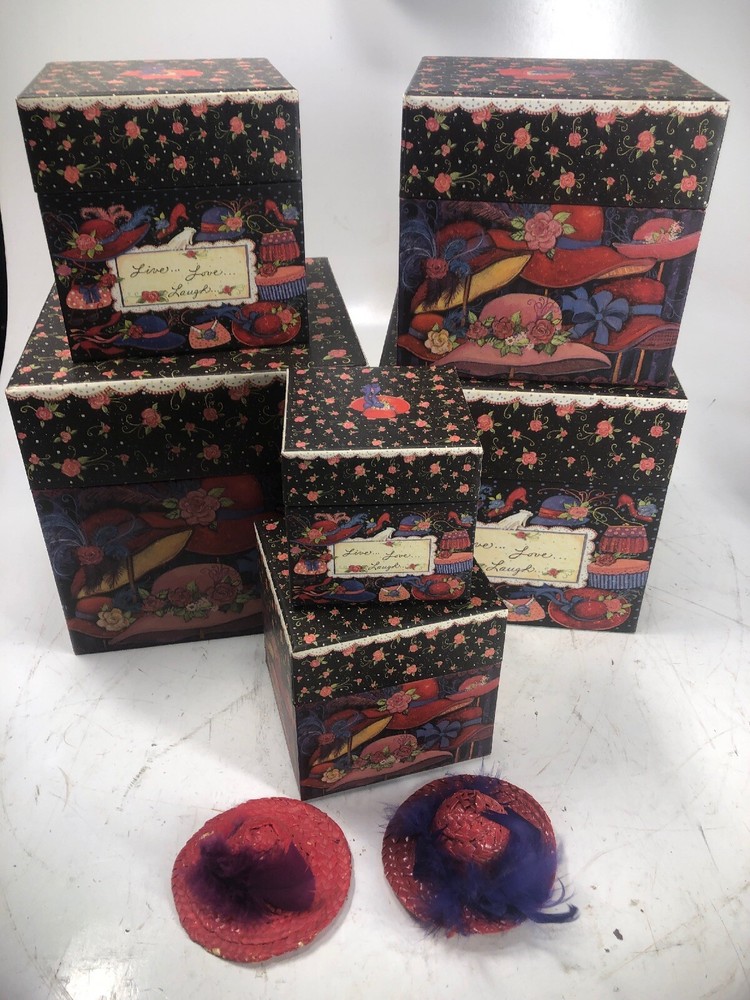 Bob's Boxes - Nesting/Stackable Boxes - Red Hats