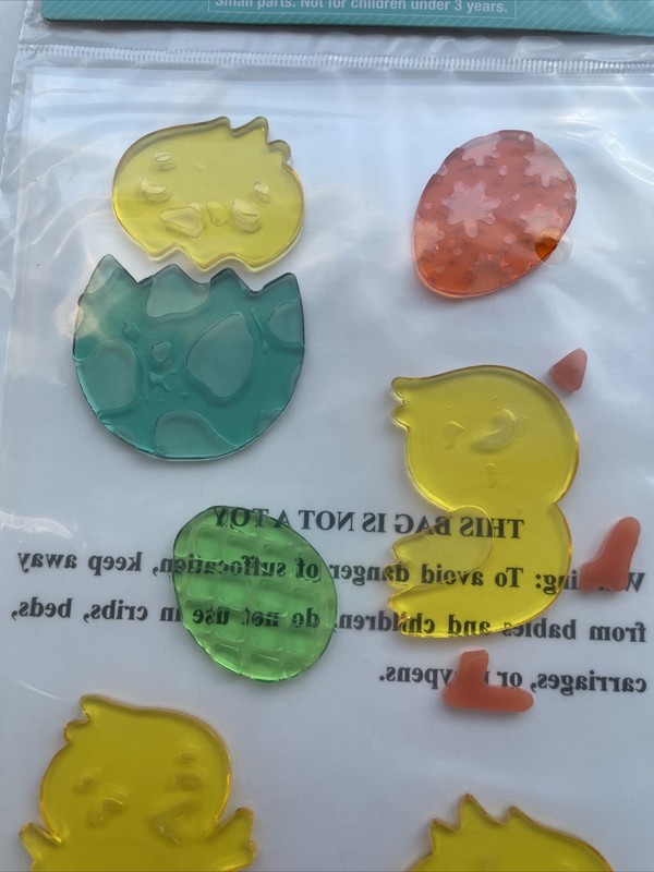 NEW Spring Summer Baby Easter Chicks Hatching Egg Window Gel Clings Sticker 14ct gallery