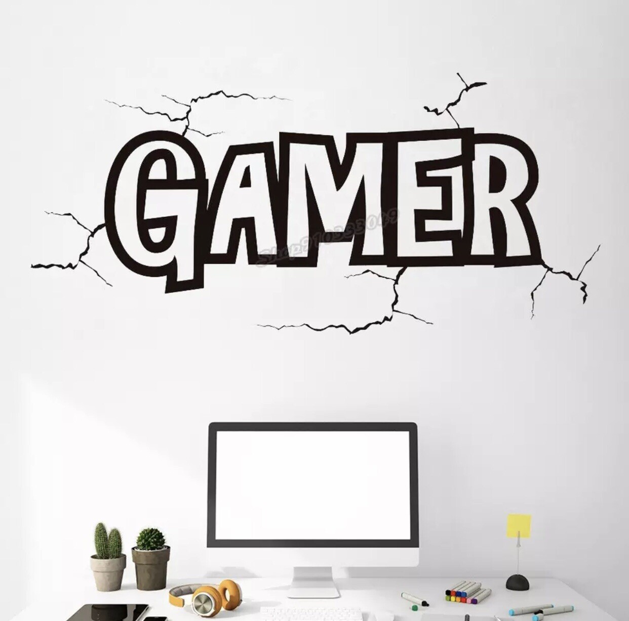 1pc Gamepad Pattern Wall Sticker DIY Home Wall Decoration Removable Wall Decal gallery