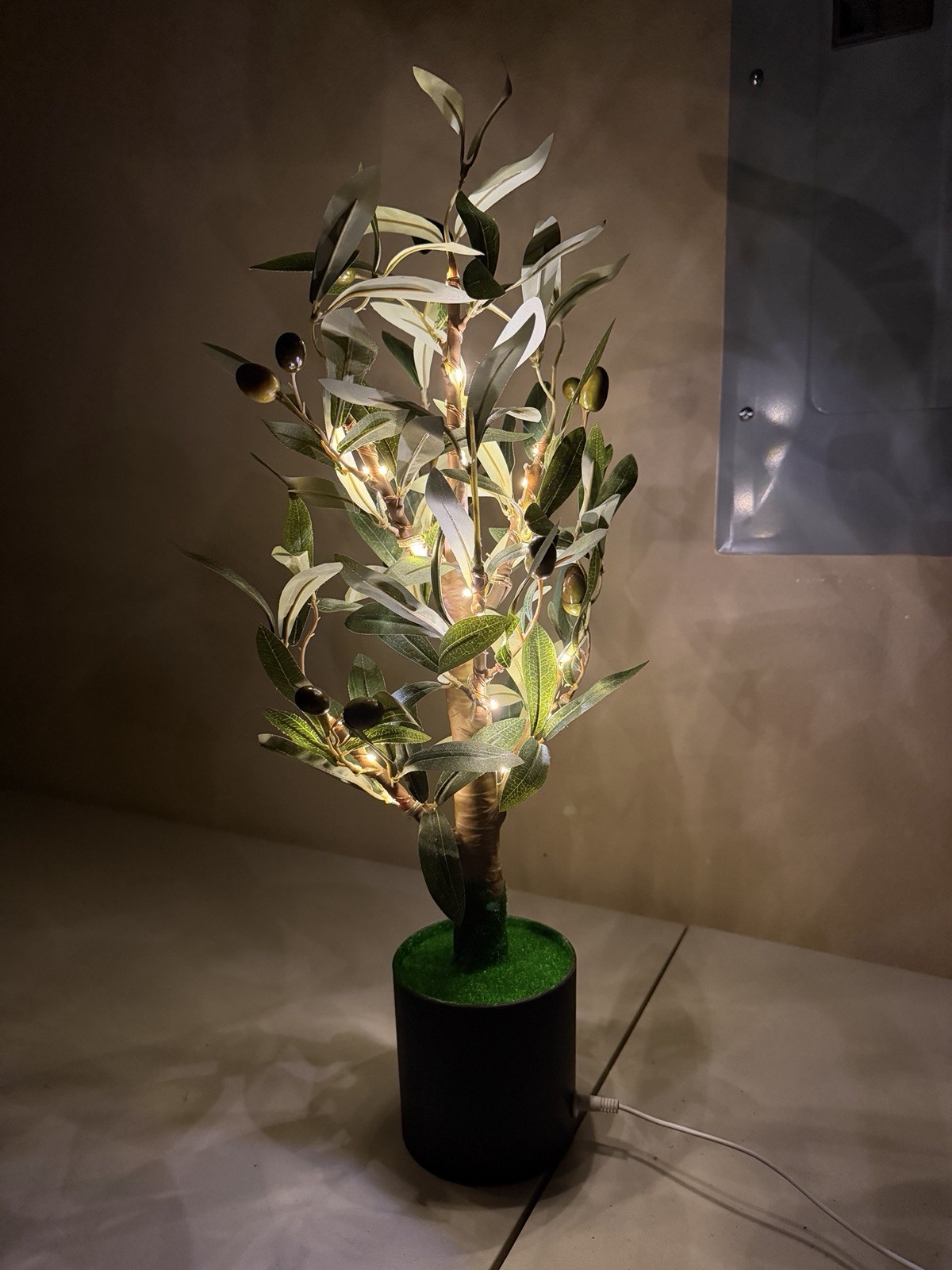 2FT LED Artificial Fake Olive Tree Lighted Potted Plant Home Decor Stable Base gallery