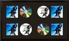 Craig Frames, 4-CD Display Mat Complete with 1″ Wide Satin Black Frame