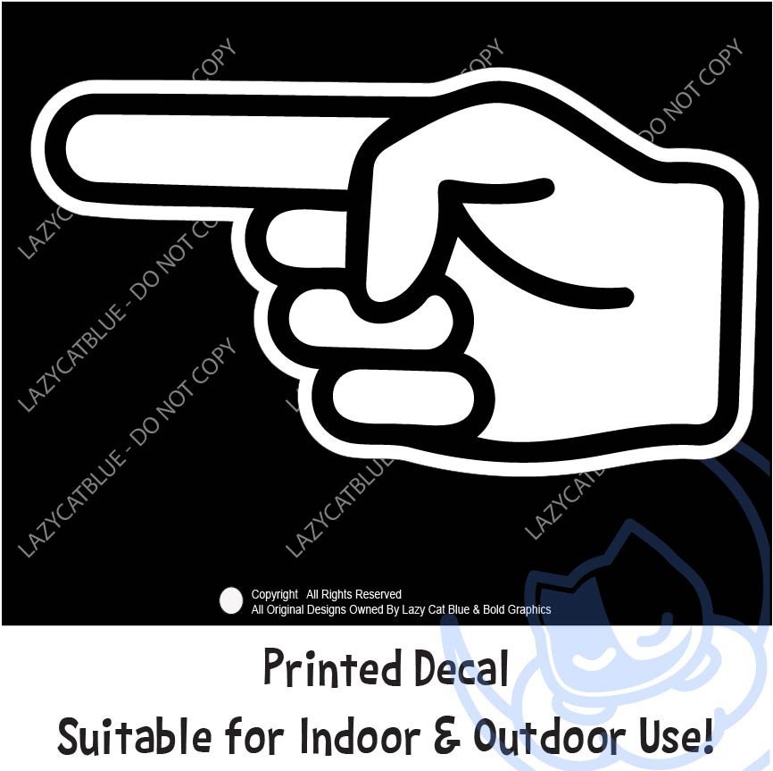Pointing Hand Decal Sticker Left Right or Both Pointer Finger Marker Here Point gallery