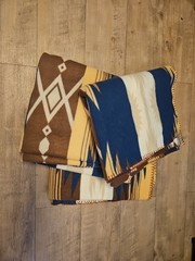 Three Matching Southwest Polyester Throws 48×58 Inches Each