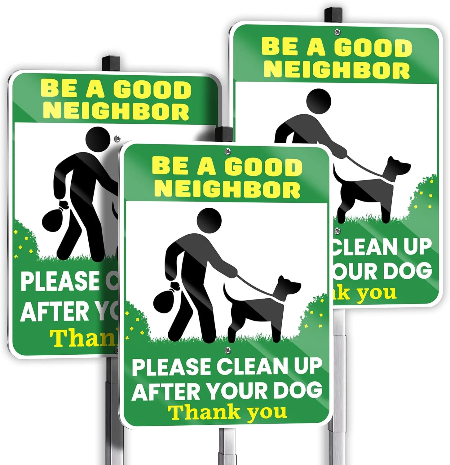 Be a Good Neighbor Please Clean Up After Your Dog Signs, 10 x 13 Inch Reflective gallery