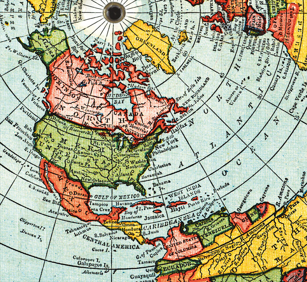 Flat Earth Map - Gleason's New Standard Map Of The World - Medium 18 x 24" 1892 gallery