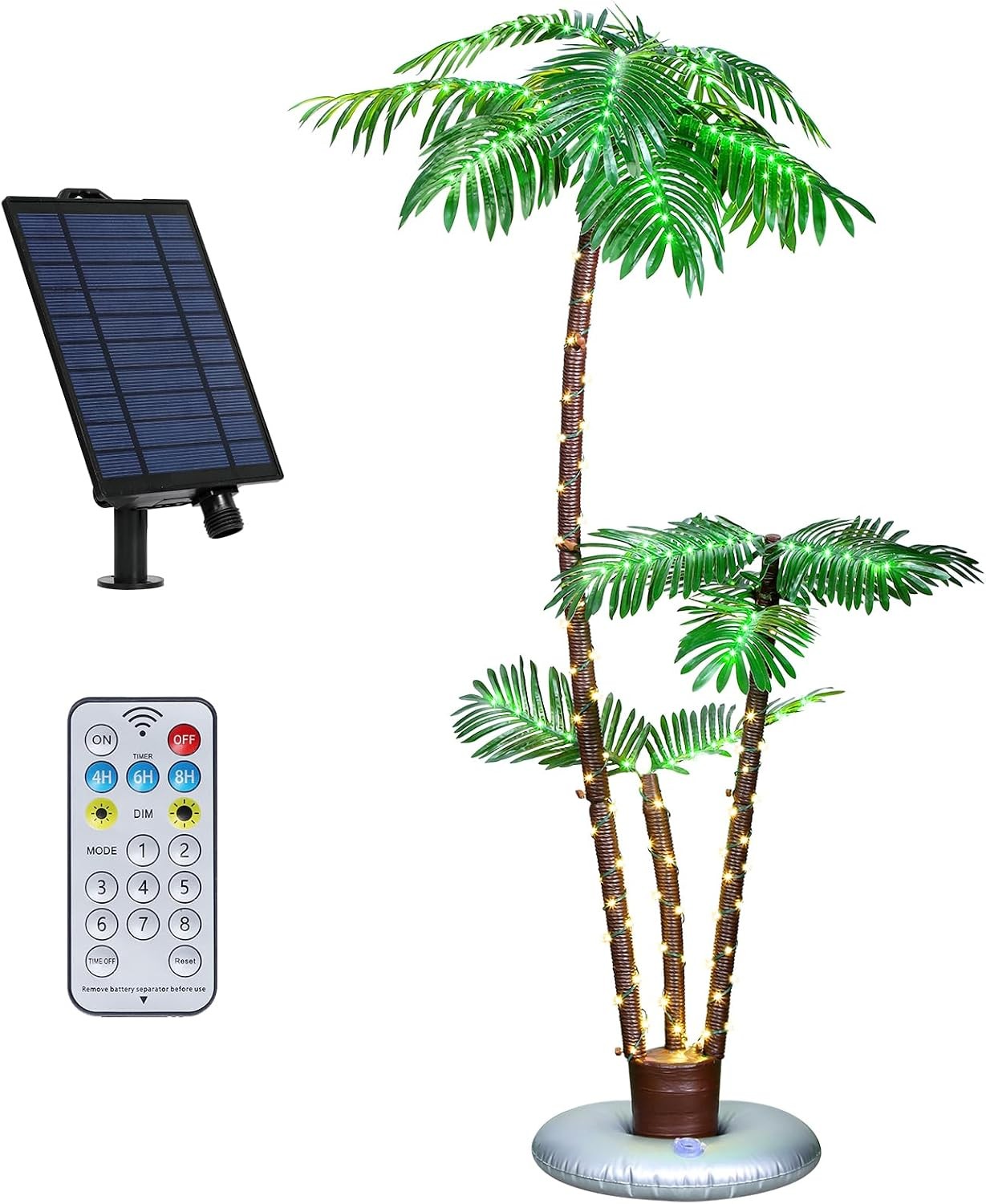 Solar Lighted Palm Tree 6FT Outdoor Christamas Tree Decoration, 8 Modes Tropical gallery