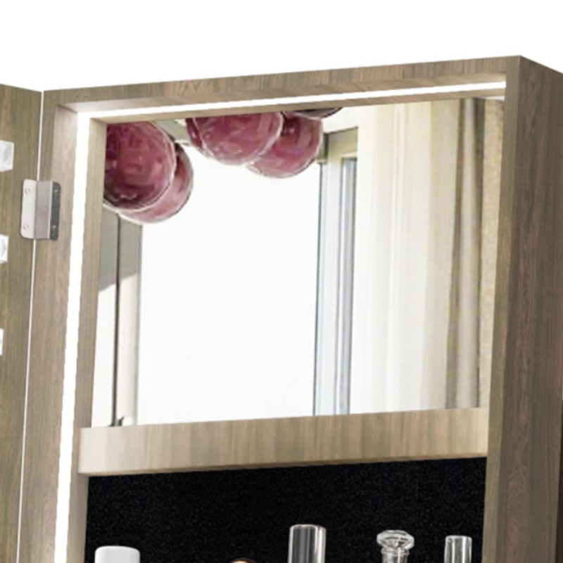 Brown Space-Saving Multi-Functional Mirror 360 Degree Floor Full Length Mirror gallery