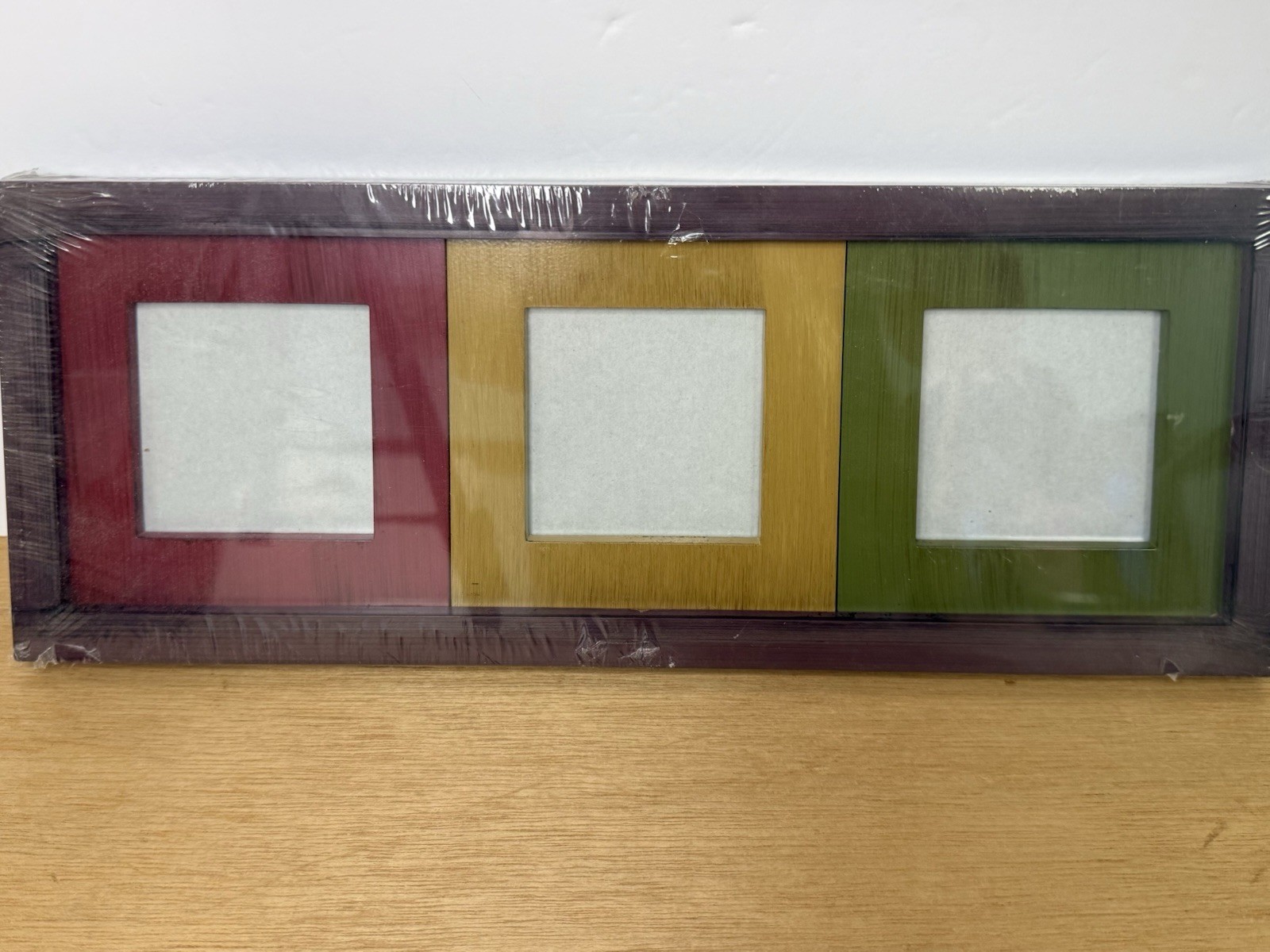Collage Picture Frame 3-Opening Multicolor Inner Frames Wood gallery