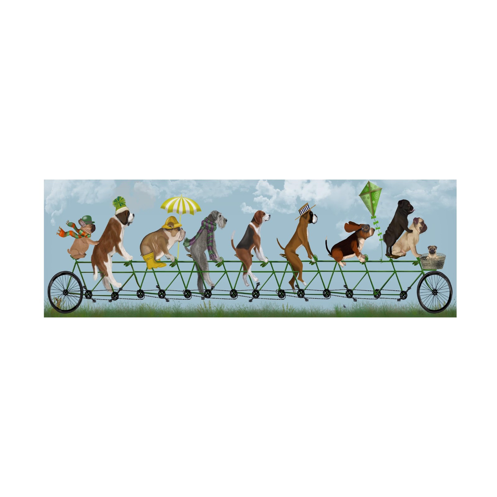 Wrapped Canvas Wall Art - Fab Funky 'Mutley Crew on Tandem' Wall Art for Livi... gallery