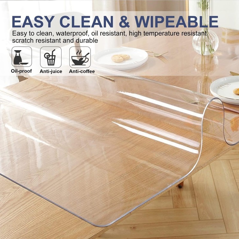 14x24 Inch Clear Table Protector Plastic PVC Desk Protector Tablecloth Cover gallery