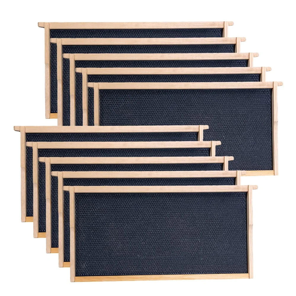Deep Brood Beehive Frames with Wax Foundation, 10 Pack Honey Bee Frames with 100 gallery