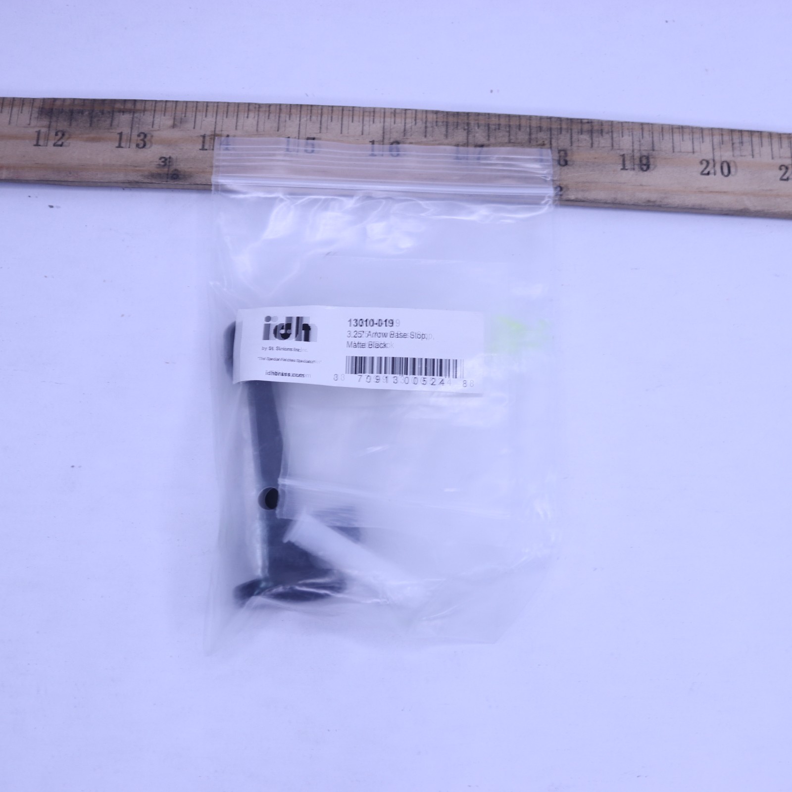 IDH By St. Simons Baseboard Mount Arrow Base Stop Brass Matte Black 3" 13010-019 gallery