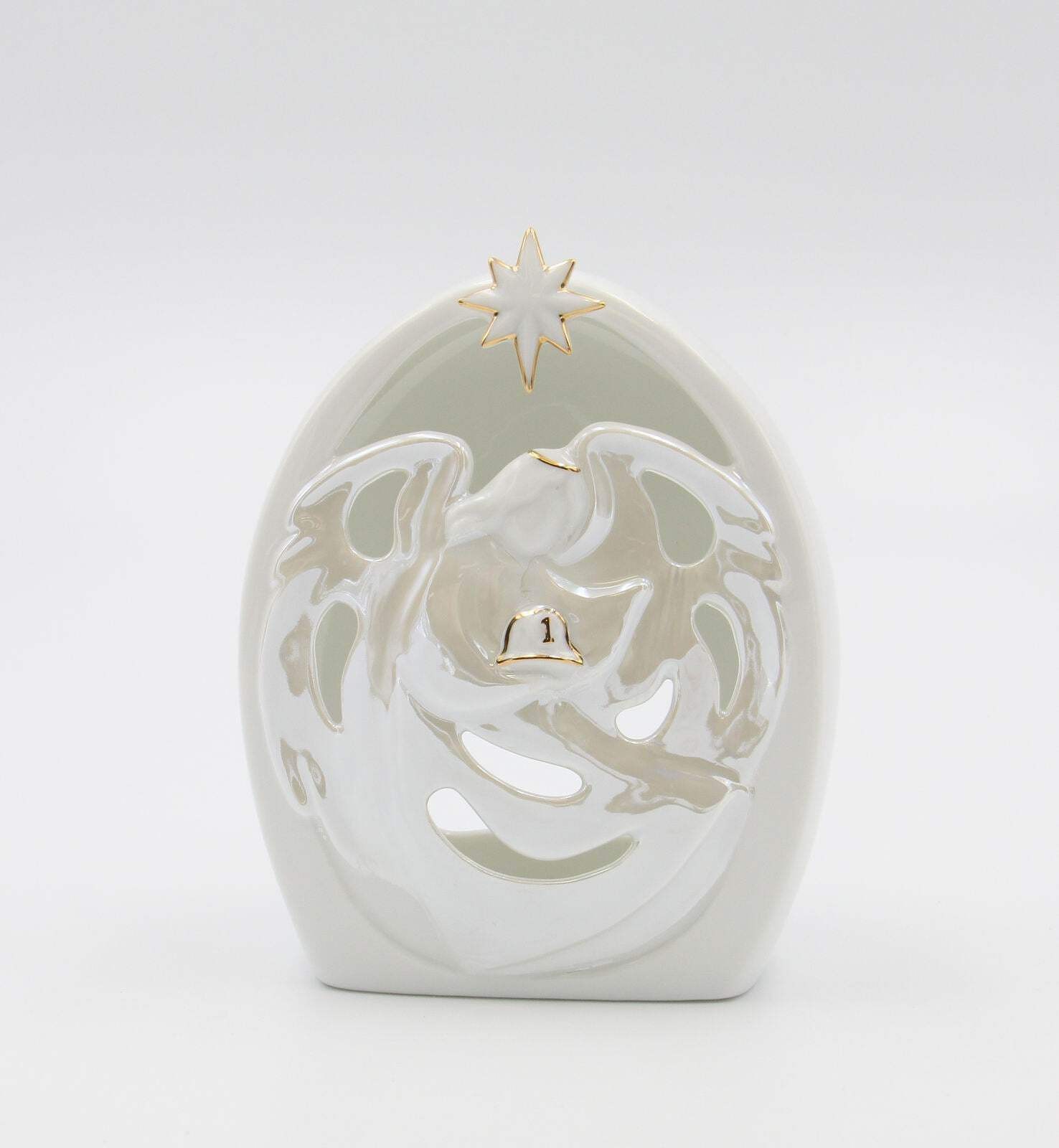 Ceramic Fireman Guardian Angel Tea Light Holder, Fire Station Decor, Gift for Fi gallery