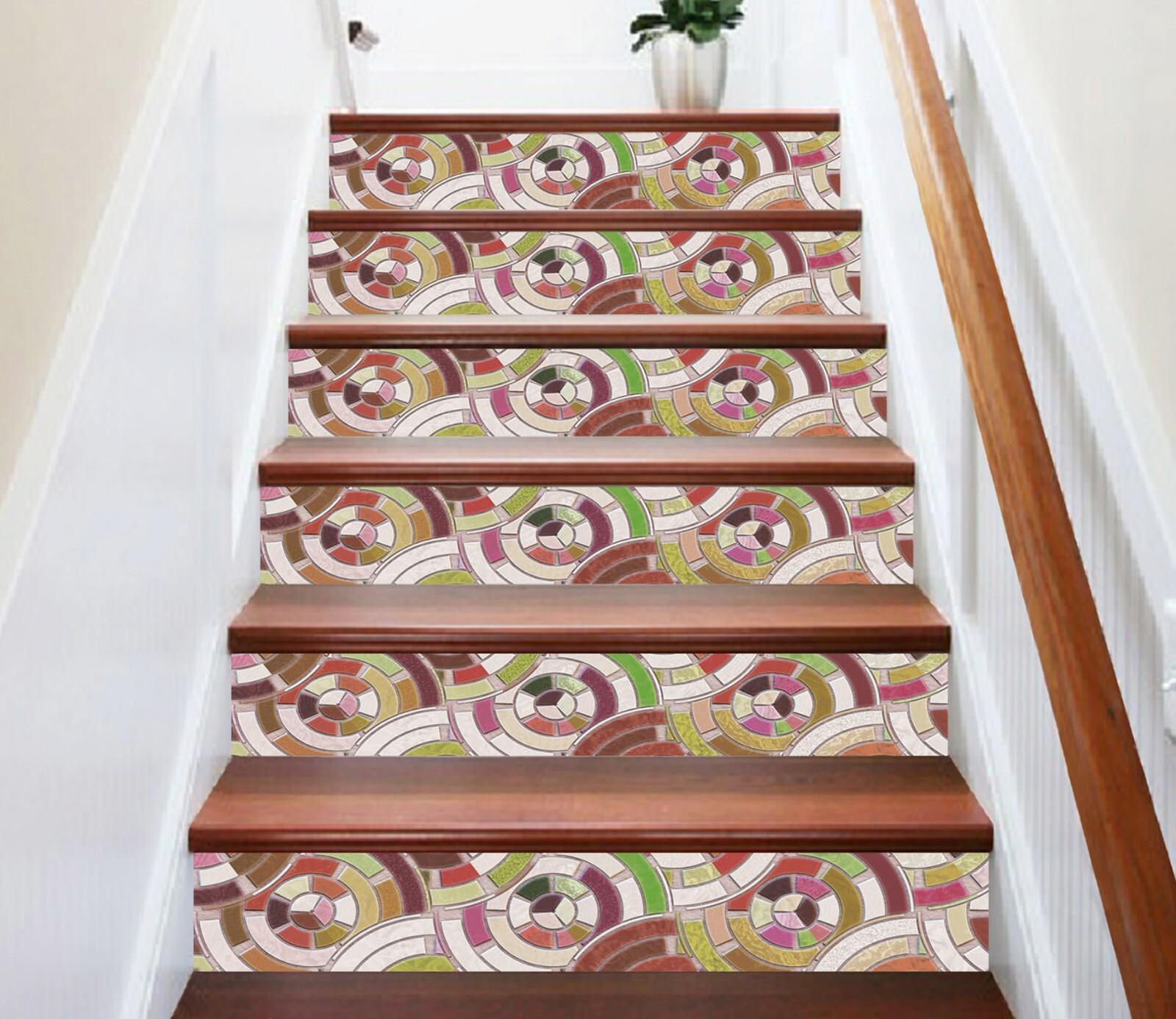 3D Circular Pattern AZ492 Stair Risers Decoration Mural Vinyl Wallpaper Kay gallery