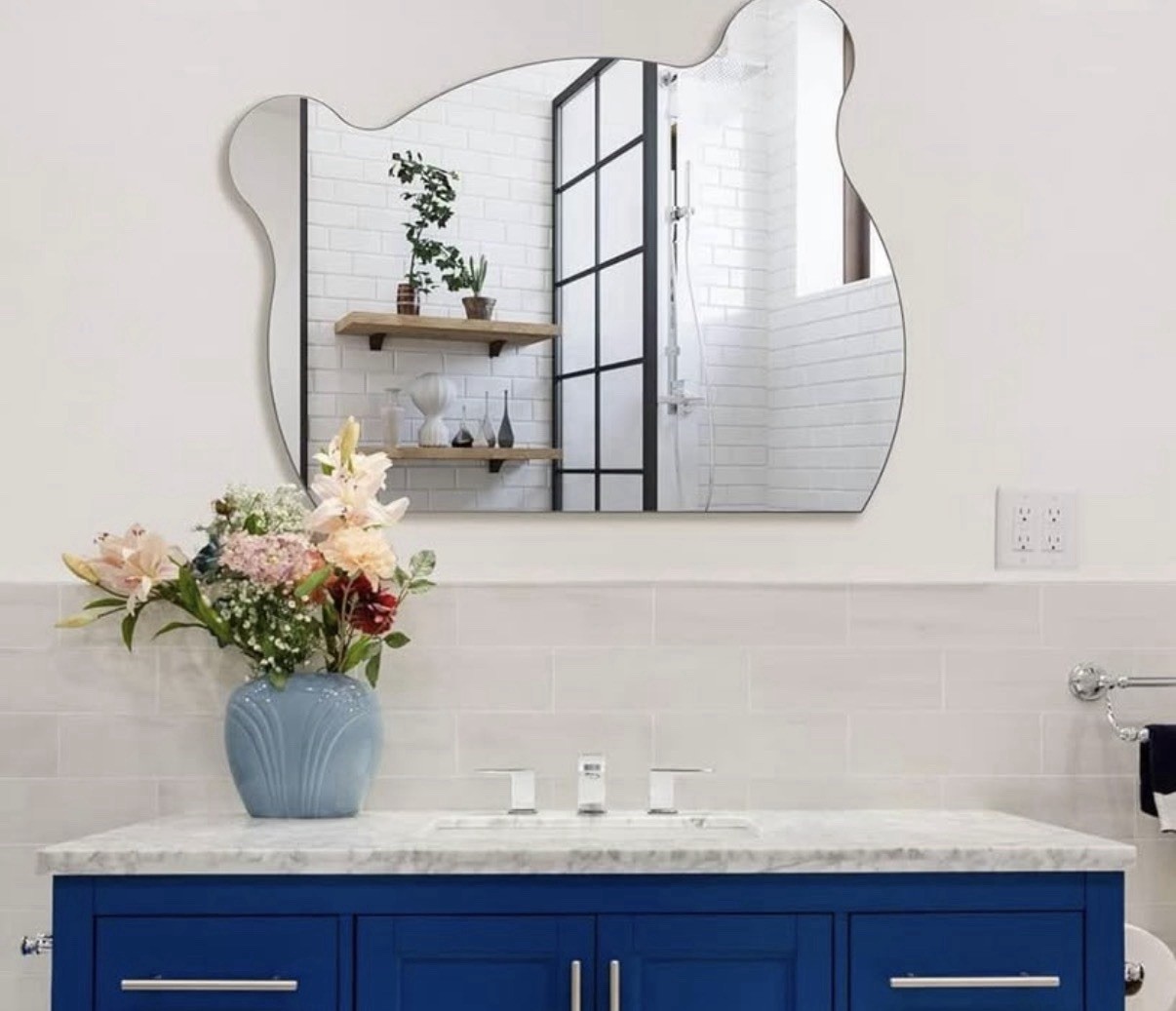 Stylish Design Irregular Mirror | Bathroom Mirror | Vanity Mirror Labubu Bear gallery