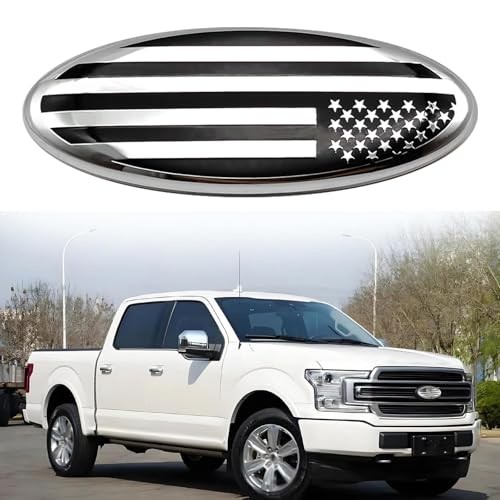 2PCS 9 Inch Front Grille Rear Tailgate Emblem Compatible with 04-14 9in Silver gallery