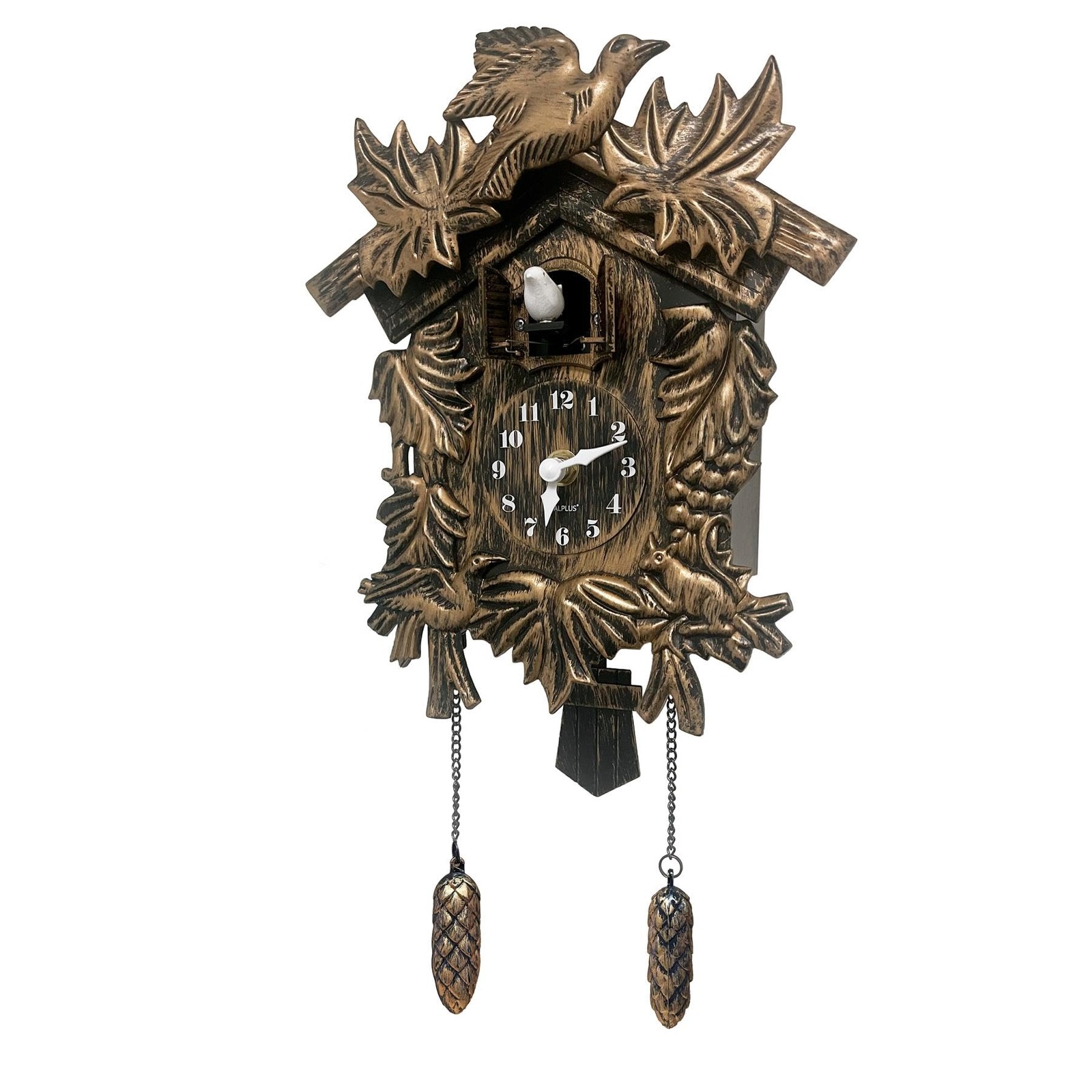 WALPLUS Chiming Cookoo Clock Brown Vintage Bird Flapping One Size, gallery