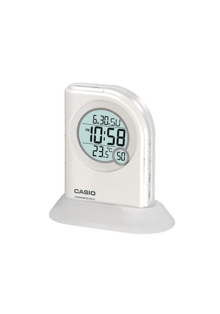 Casio PQ75-7DF Multi Function White Digital Thermometer Table Top Alarm Clock gallery