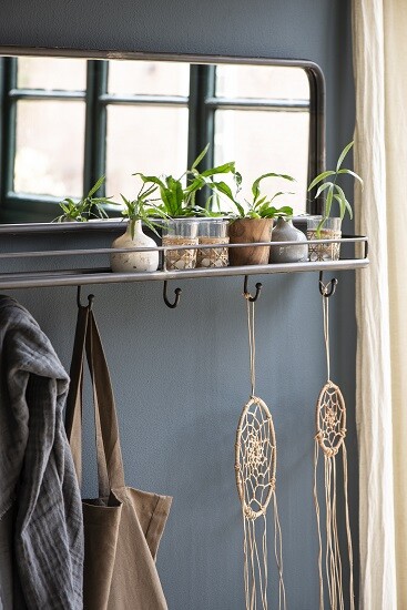 Mirror Coat Rack Black With & 6 Hooks by Ib Laursen gallery