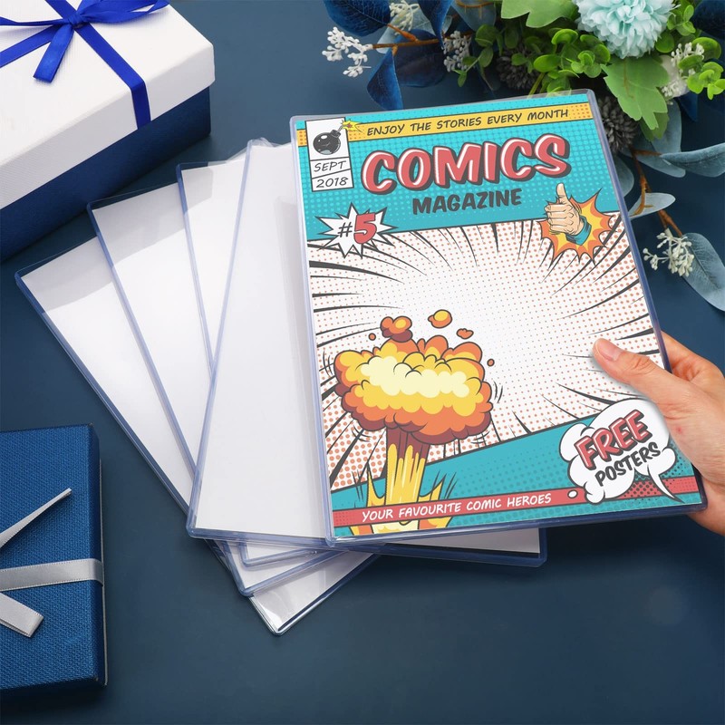 Comic Book Display Case Set, Include Comic Book Sleeves and Clear Plastic Easels gallery