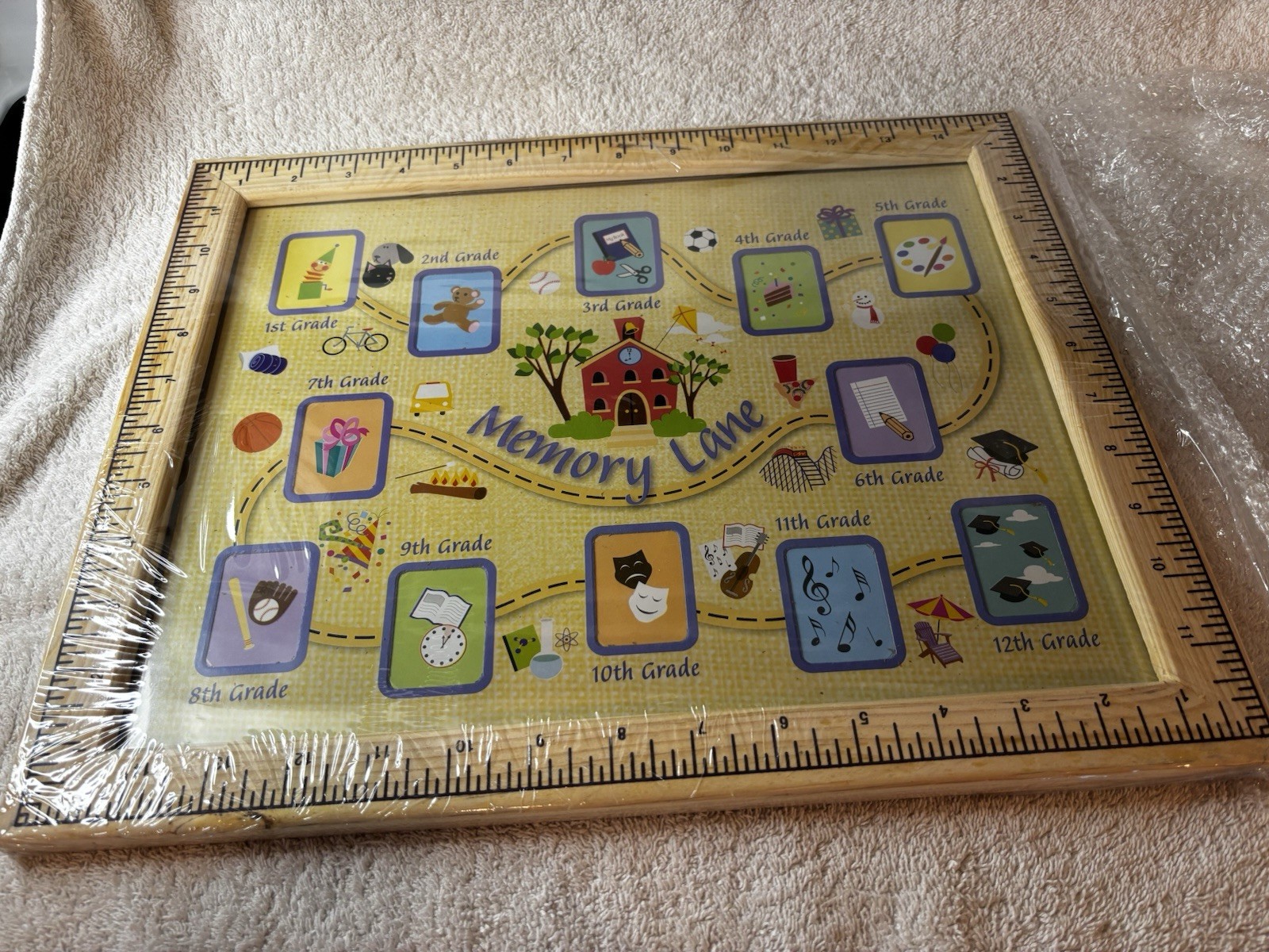Memory Lane School Years Photo Frame 1st -12th Grade Wood Ruler Frame NIB gallery