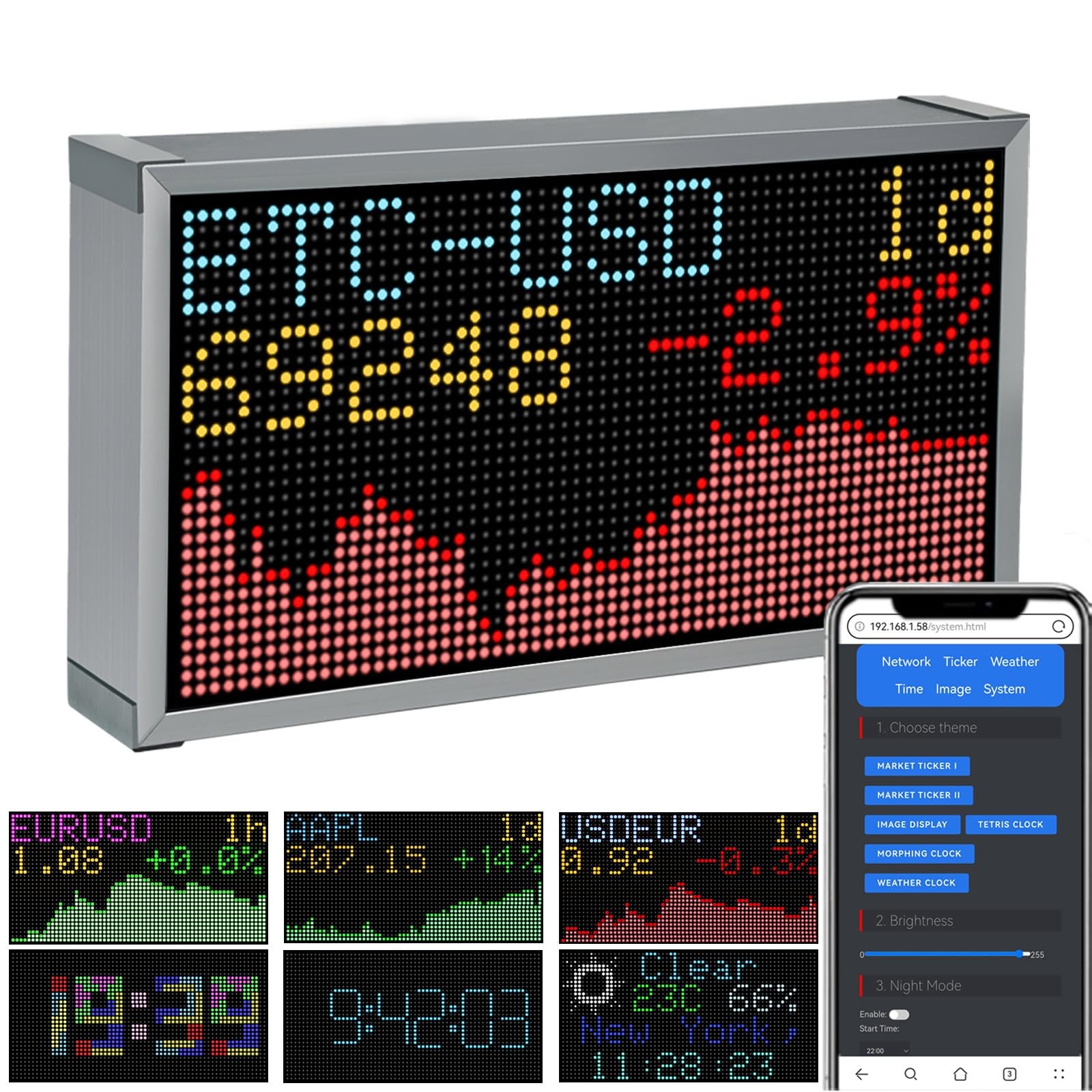 Vastarry Real-Time Crypto Ticker Bitcoin Stock Ticker Monitor Display Digital... gallery