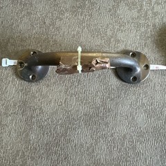 Vintage Cabinet HANDLE H.D. SOLID BRASS 1930s -3 holes 7 1/2”- Weight 1lb 1 Oz