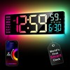 Digital Wall Clock with App Control, 16.5” Large RGBIC Wall Clock with Multip... gallery