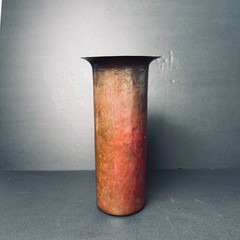 Vintage Hammered Russian Style Copper Vase Handcrafted Flared Rim JCLR Signed