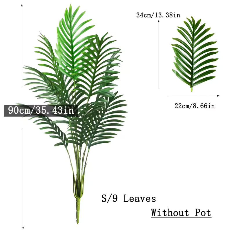 90cm Artificial Palm Tree Large Tropical Fake Plant w/ 9 Green Leaves Decor gallery