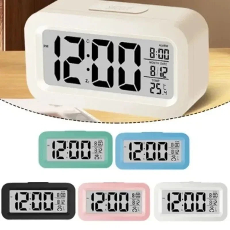 LED Digital Alarm Clock Snooze Backlight Calendar Time Display Table Desktop gallery