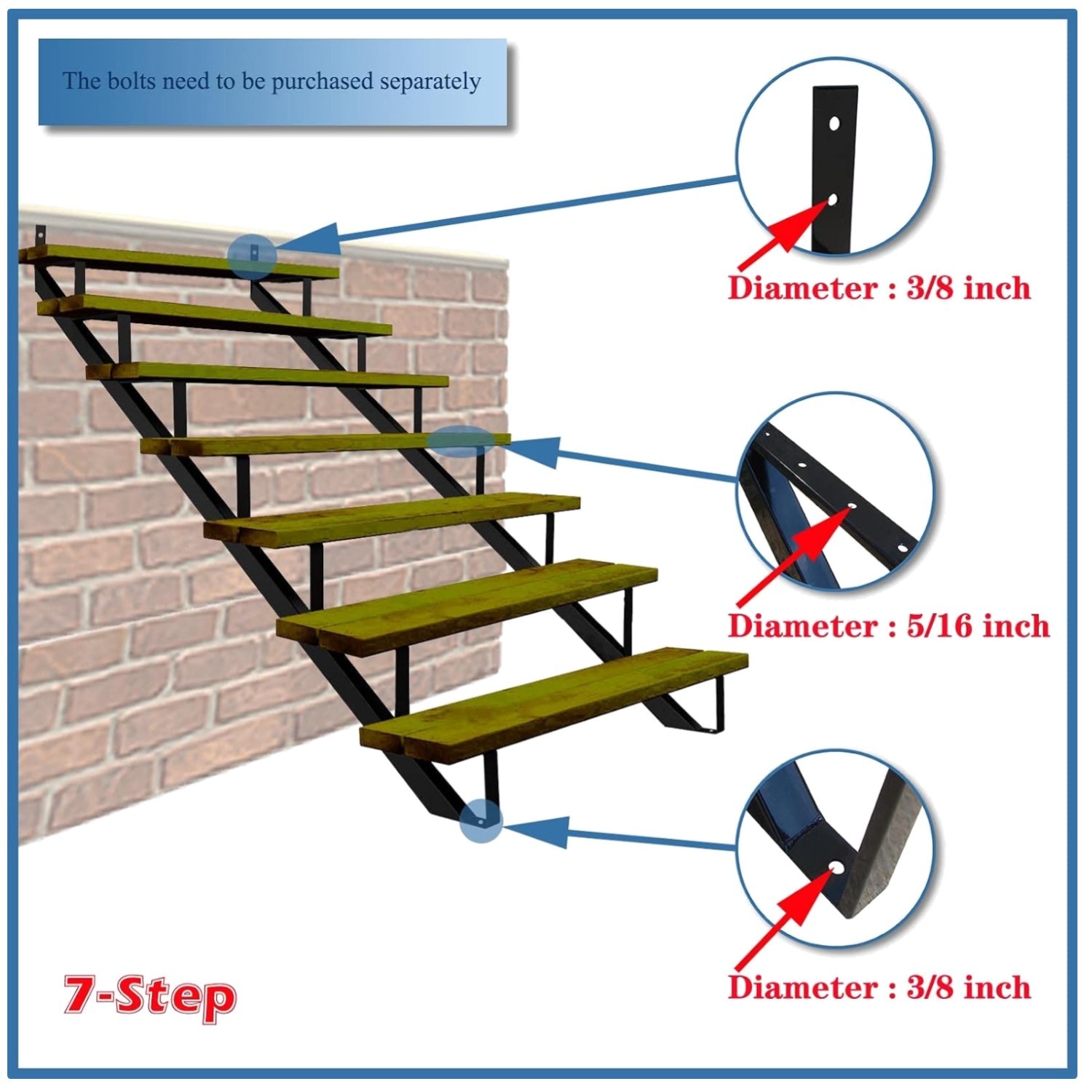 Black Steel Stair Riser - 7 Step 2 Pack gallery
