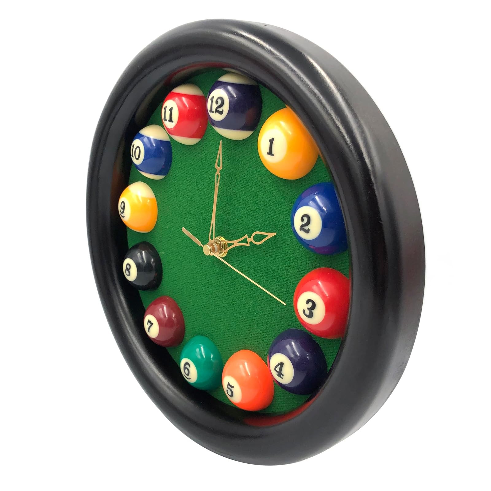 Billiards Pool Ball Clock - 11Inch Round Table Cool Wall Clock with Wood Frame gallery