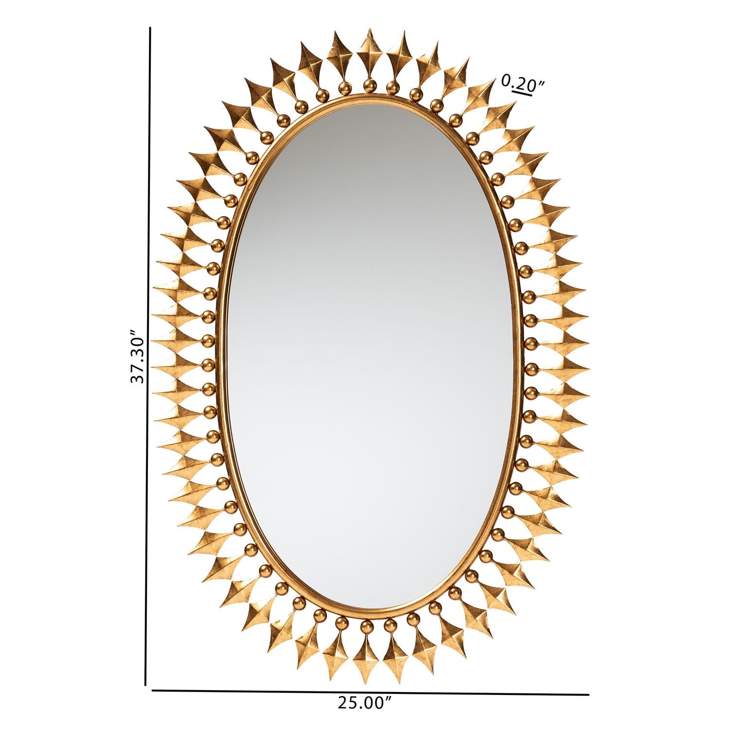Baxton Studio Rogier Antique Goldleaf Metal Accent Wall Mirror gallery