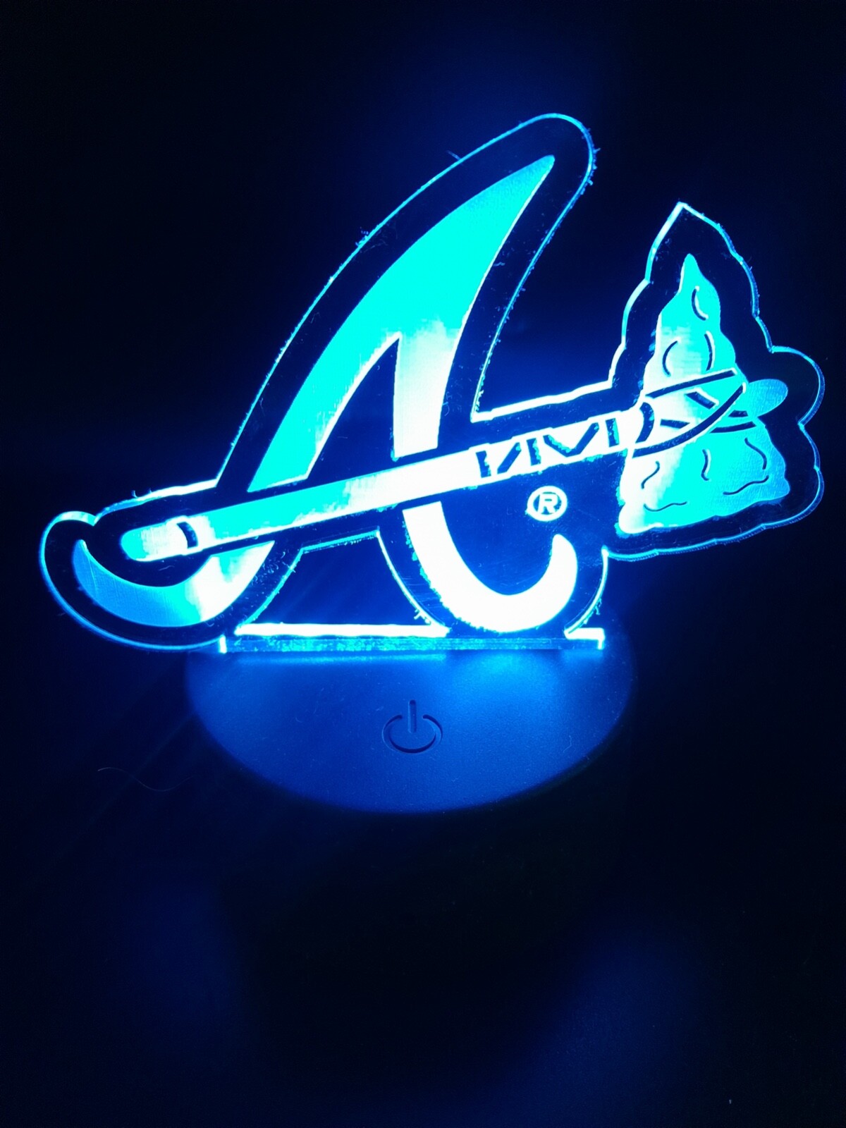 Edge Lit Tabletop Sign, Multi-Colored LED, Atlanta Braves Night Light gallery