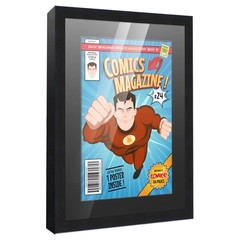 Comic Frame for Bronze Age Comics – Black Wood with Black Mat, 18 Frame Sizes
