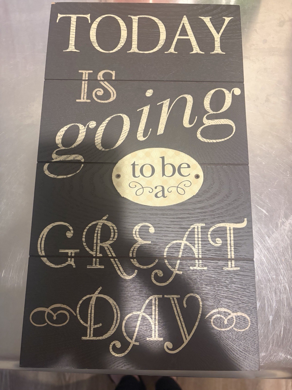 Rustic Messages "Today Is Going To Be A Great Day" Wood Quote Wall Sign, Hanging gallery