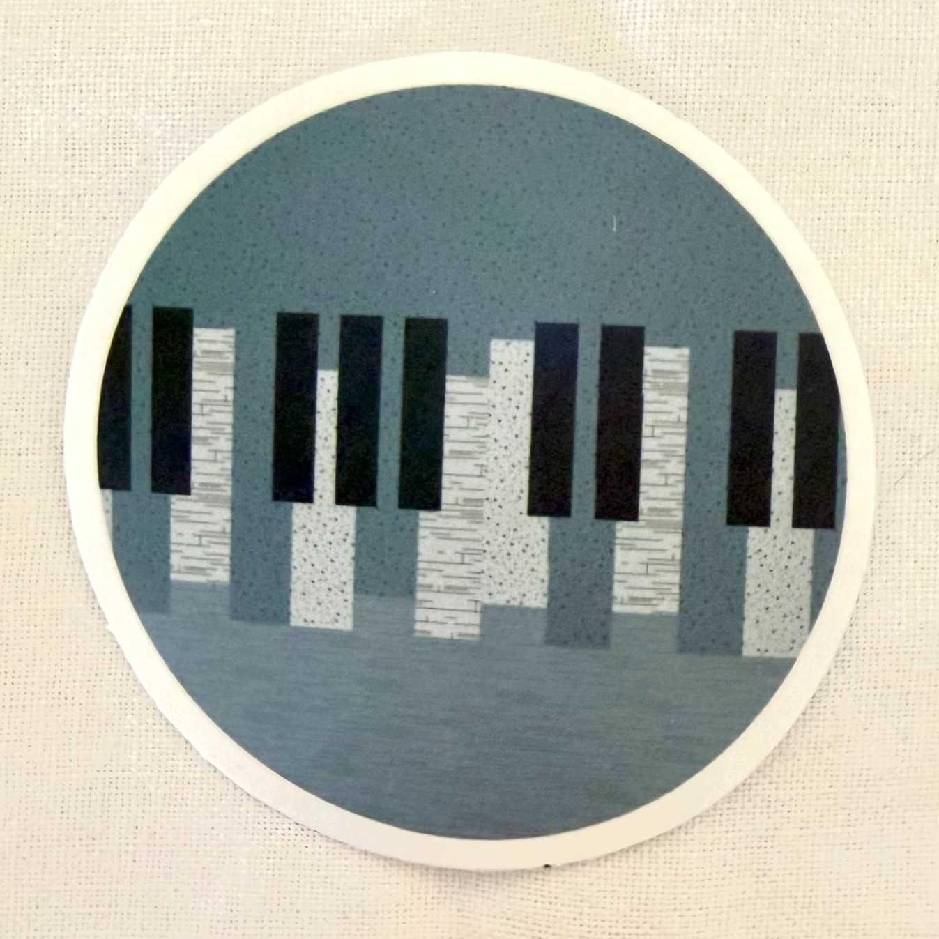 Abstract Piano Keys 2in Vinyl Sticker Music Circle No79 gallery
