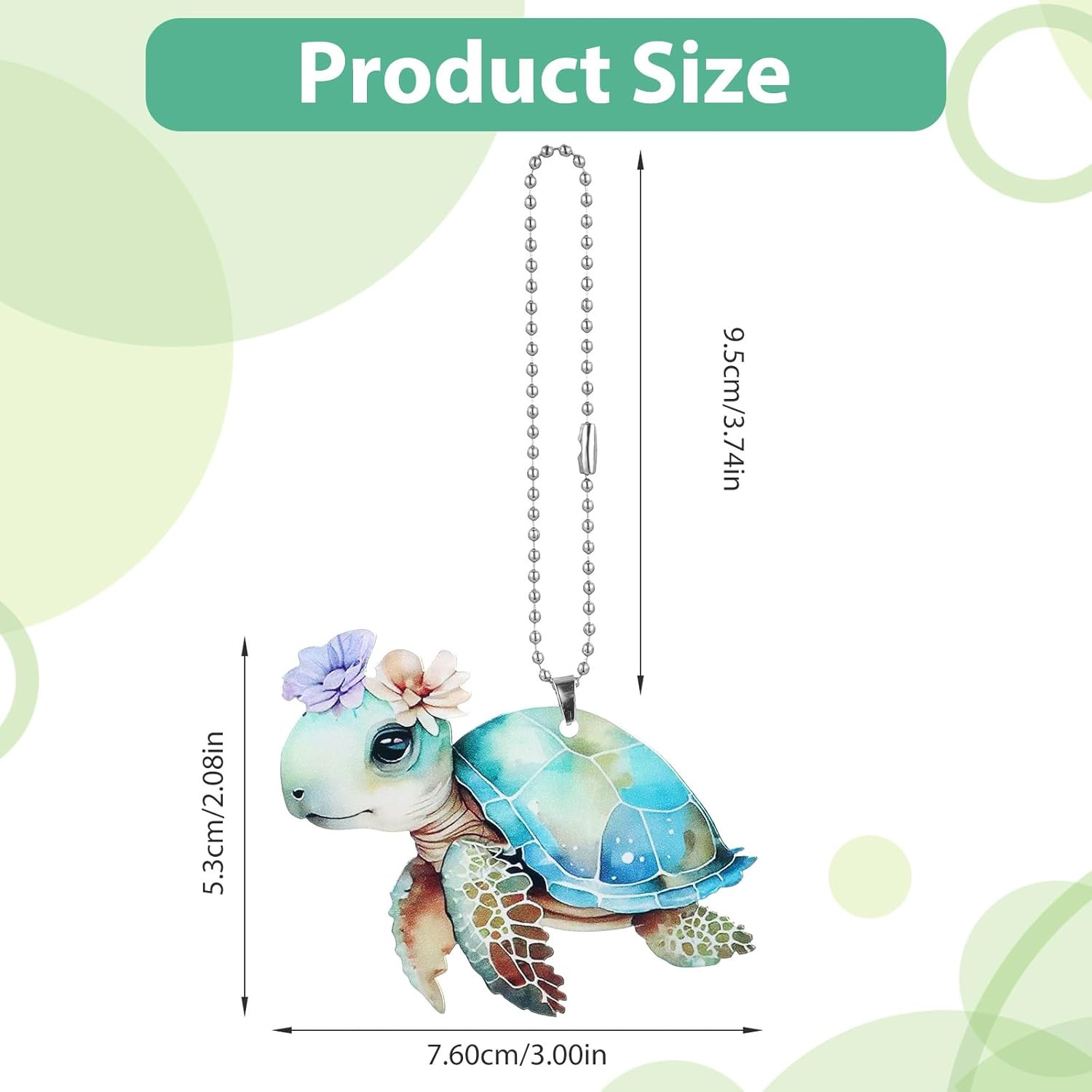 Turtle Rear View Mirror Accessories, Sea Turtle Car Decoration Multi-Color Acryl gallery