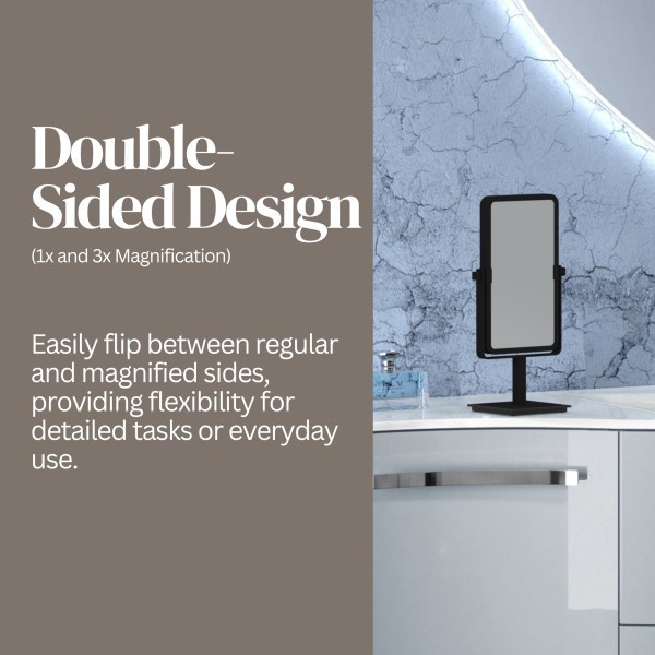 Aptations Mirror Image Rectangular Free Standing Mirror, Matte Black gallery