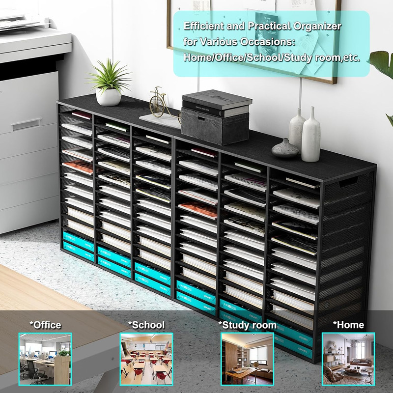 Adjustable Mail Sorter with 36 Compartments - Heavy Duty Organizer for Home & Of gallery