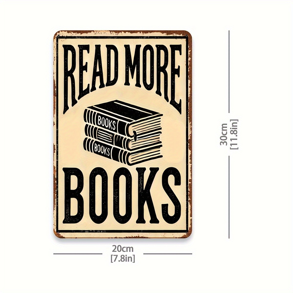 Retro 'Read More Books' Metal Sign Book Lover Home Library Hanging Decoration gallery