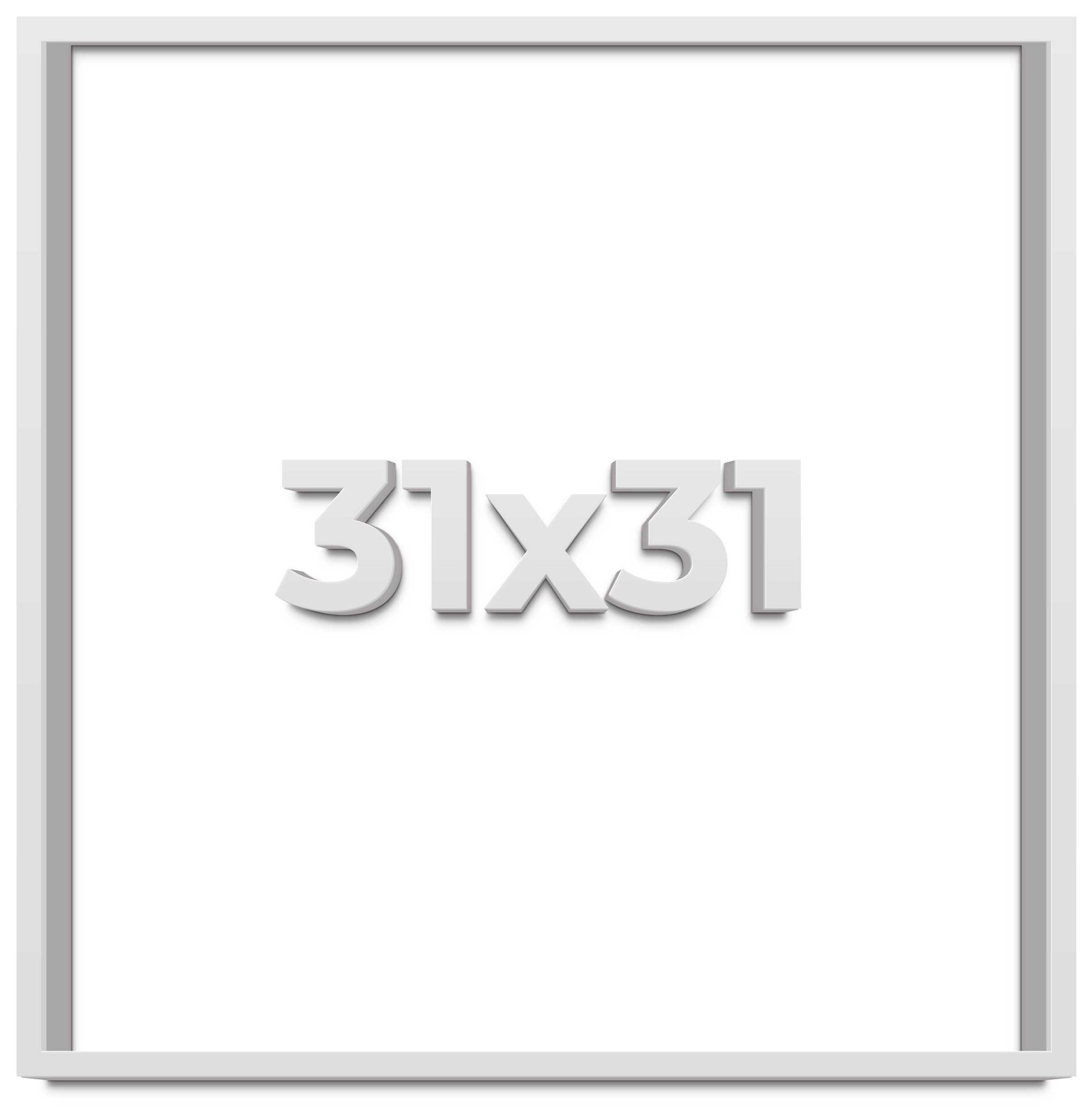 31x31 Shadow Box Frame White | 1 Inches Deep Real Wood Contemporary Shadowbox Di gallery