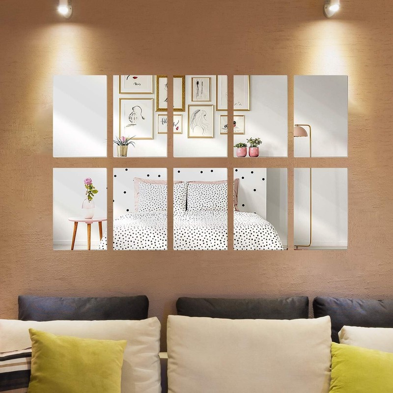 12 Pack Mirrors Plastic Mirror Decor Flexible Mirror Sheets Self Adhesive Mirror gallery