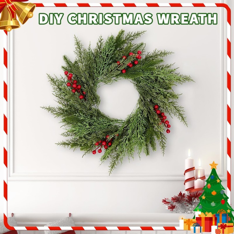 40 Pcs Artificial Pine Branches Assorted Faux Pine Stems Cedar Leaves Needle gallery