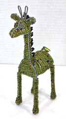 Handcrafted Wire Beaded Giraffe Figurine Whimsey 8″