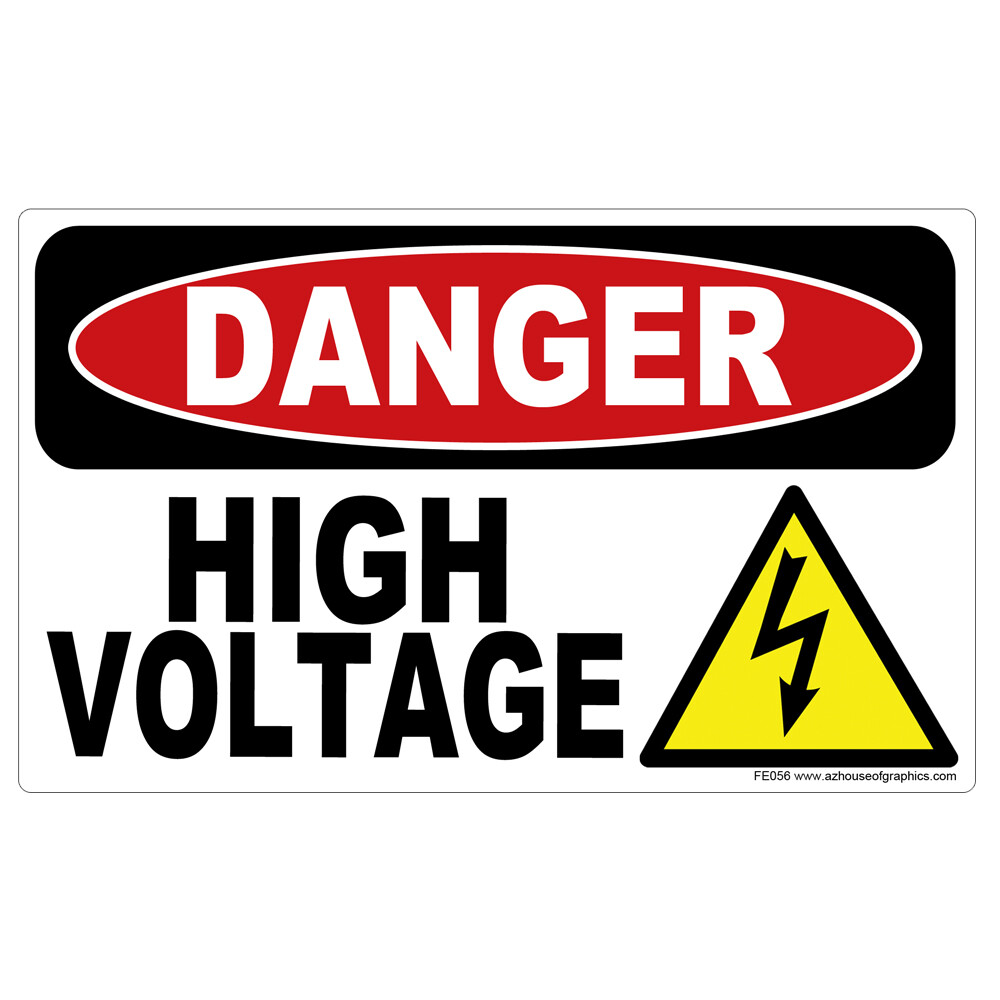 Danger High Voltage Sticker - Warning Safety Vinyl Decal Sign Construction FE056 gallery