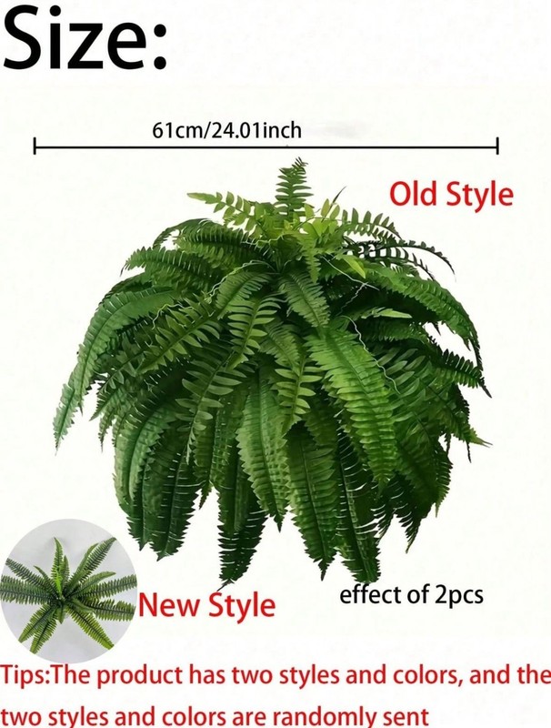 2 Pack Artificial Large Boston Fern Plant Wall Hanging Decoration Home Decor gallery
