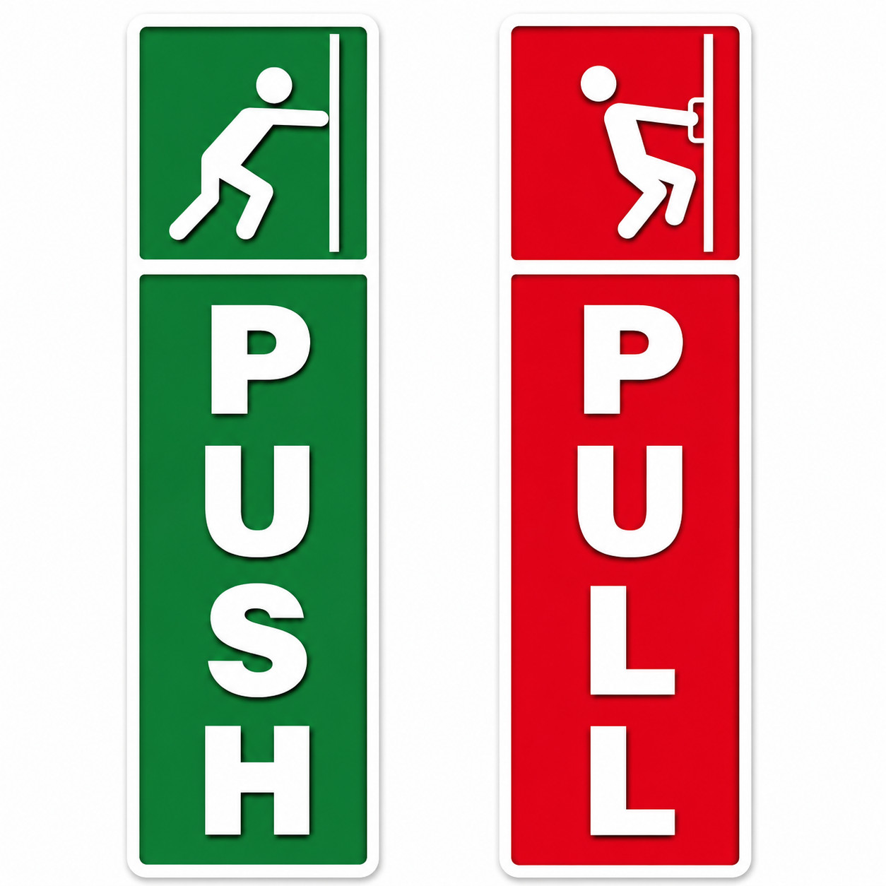 Push Pull Door Stickers 5x2 Inch Set – Clear Office Shop Glass Door Signs Decals gallery